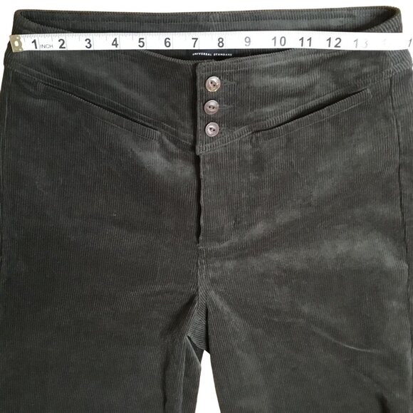 UNIVERSAL STANDARD Charlie High Rise Sailor Corduroy Pants 6 Gray Retro 1970s - Picture 4 of 9